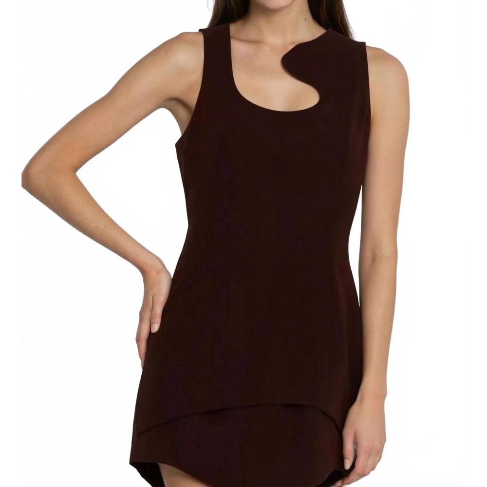 NEW AKALIA neha sleeveless mini dress in brown